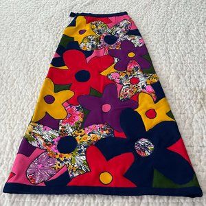 Vintage quilted handmade maxi skirt XS/S 25" Waist
